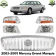 Front Grille Assembly Chrome & Headlights Kit For 03-05 Mercury Grand Marquis