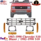 Front Bumper Grille + Headlight Bezels +Signal & Corner Lights For 1982-1990 S10