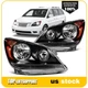 Headlights Assembly For 2005-2010 Honda Odyssey 3.5L Black Amber Housing Pair