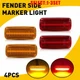 For 10-18 Dodge RAM 2500 3500 Dually Bed Amber Red LED Side Marker Lights 4-12X