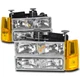 94-98 GMC C/K C10 1500 2500 SUBURBAN YUKON HEADLIGHTS W/BUMPER+CORNER LAMP CLEAR