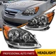Headlights For 2005-2007 Honda Odyssey Black Housing Headlamps 05-07 Left+Right
