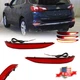 2X Red Rear Reflector LED Tail Brake Signal Lights For 18-22 Chevrolet Equinox