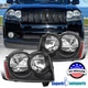 For 2005-2007 Jeep Grand Cherokee Black Headlights Pair Replacement Left+Right