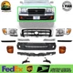Front Bumper Cover + Chrome Grille With Lights Kit For 1998-2000 Toyota Tacoma