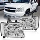 Pair Chrome Housing Clear Corner Headlights For 2007-2014 Chevy Tahoe  Suburban