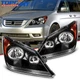 Pair Headlights Assembly For Honda Odyssey 3.5L 05-10 Black Housing Halogon Type
