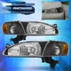 For 98-00 Toyota Corolla Black Headlights Left+Right + Amber Signal Corner Lamps
