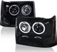 Fits 1993-1998 Jeep Grand Cherokee Black Projector Headlights Driver & Passenger