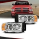 FOR 02-05 DODGE RAM 1500 2500 3500 CHROME HOUSING AMBER CORNER HEADLIGHT LAMPS