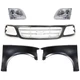 Grille For 01-03 Ford F-150 Kit with L R Fenders and Headlamps Cross Bar Center
