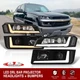 Black 4PC LED DRL Projector Head Lights + Bumpers For 2002-2006 Chevy Avalanche