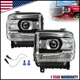 Headlight Set For 2014-2018 GMC Sierra 1500 2015-2019 Sierra 2500 HD 3500 HD