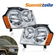 2PCS Chrome Headlights Clear Lens Assembly For 2005-2007 Jeep Grand Cherokee