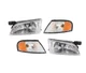 Headlights Headlamps and Corner Lights Kit LH and RH Pair Set For 98-99 Altima