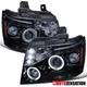 Fit 2007-2014 Chevy Avalanche Tahoe Suburban Smoke LED Halo Projector Headlights