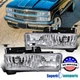 Fits 88-98 Chevy GMC C10 CK 1500/2500/3500 94-99 Suburban Headlights Lamps 2PC