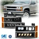 FULL LED Black Headlight Bumper Light For Chevy Silverado 1994 1995 1996 97 1998
