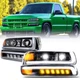 LED HEADLIGHTS FOR 2000-06 CHEVY TAHOE SUBURBAN 1500 FRONT BUMPER PROJECTOR LAMP