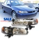 For 1998-2000 Toyota Corolla Black Housing Headlamp Clear Headlight Left+Right