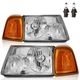 Pair Headlights Assembly For 2001-2011 Ford Ranger Chrome Headlamps W/Bulbs L+R