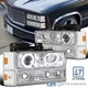 Fits 88-93 Chevy/GMC C10 C/K Chrome Projector Headlights w/ Bumper Corner Lamps