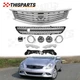 Front Bumper Upper Lower Grille Fog Lights For 2010-2013 Infiniti G37 11-12 G25