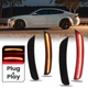 4X Smoked Front Rear LED Side Bumper Marker Lights For Dodge Charger 2015-2023