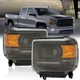 Pair Halogen Headlights For 2014-2018 GMC Sierra 1500/2015-2019 2500HD 3500HD
