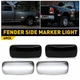 4x White LED Dually Fender Marker Lights For 10-18 Dodge RAM 2500HD 3500HD Truck