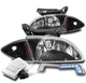 FOR 00 01 02 CHEVY CAVALIER BLACK HEADLIGHTS LAMP W/BUMPER BLUE LED DRL+HID KIT FOR 00 01 02 CHEVY CAVALIER BLACK HEADLIGHTS LAMP W/BUMPER BLUE LED DRL+HID KIT