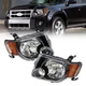 For 2008-2012 Ford Escape Headlights Headlamps Black Housing Amber Corner Pair