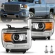For 2014-2018 GMC Sierra 1500 2500 3500 Halogen w/ LED DRL Headlights Left&Right
