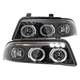 Fit 1999-2001 Audi A4/S4 Dual Halo LED Projector Headlights Head Lamp Black Pair