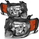 Pair Black Headlights Assembly Fit For 2008-2012 Ford Escape SUV Left + Right