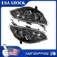 Headlight Assembly Halogen For 04-05 Honda Civic Black Housing Clear Corner