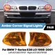 2x Yellow Front Corner Light Indicator Glass Lens Housing For BMW 7 Series E38 LCI 1998-2001