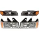 Headlight with Bulbs and Corner Lights Kit for 2005-2008 Chevrolet Colorado,