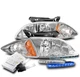 FOR 00-02 CHEVY CAVALIER CHROME REPLACEMENT HEADLIGHT LAMP W/BLUE LED DRL+6K HID FOR 00-02 CHEVY CAVALIER CHROME REPLACEMENT HEADLIGHT LAMP W/BLUE LED DRL+6K HID