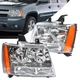For 2007-2014 Chevy Suburban Tahoe Avalanche Chrome Housing Headlights Headlamp