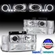 Fits 94-98 Chevy C/K C10 Tahoe LED Halo Projector Headlights+Bumper +Signal
