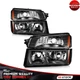 For 2002-2006 Chevy Avalanche 1500 Headlight Assembly 5.3L 8.1L Pair Black/Clear