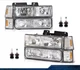 Fit For 1994-98 GMC C10 C/K Sierra Headlights & Bumper Corner Lights Replacement