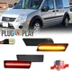 4X Smoke Front + Rear LED Side Marker Lights For 2010-2013 Ford Transit Connect