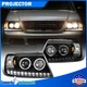 Fit 2002-2005 Ford 02-05 Explorer Black Dual Halo Projector Headlights LED Strip