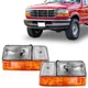 Pair Headlights Left & Right without bulbs For 1992-1996 Ford F-150 F2TZ13008A