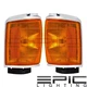 Left Right Pair Chrome Park Signal Lamps for 1984-86 TOYOTA 4RUNNER PICKUP 2WD