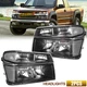 Black Headlights Bumper Headlamps For 2004-2012 GMC Canyon/Chevy Colorado 04-12 Black Headlights Bumper Headlamps For 2004-2012 GMC Canyon/Chevy Colorado 04-12