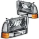 2pcs Headlight Assembly For Ford F-250 Super Duty 5.4L 99-04 Excursion 00-04