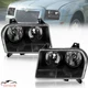 2X Black Head Lamps Left+Right For 2005-2010 Chrysler 300 Halogen Headlights